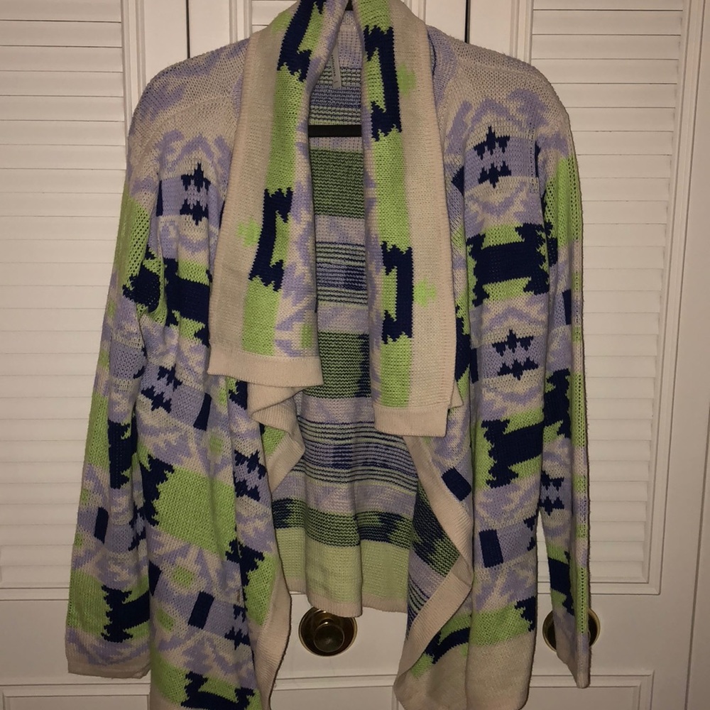 Tan flowy open front sweater